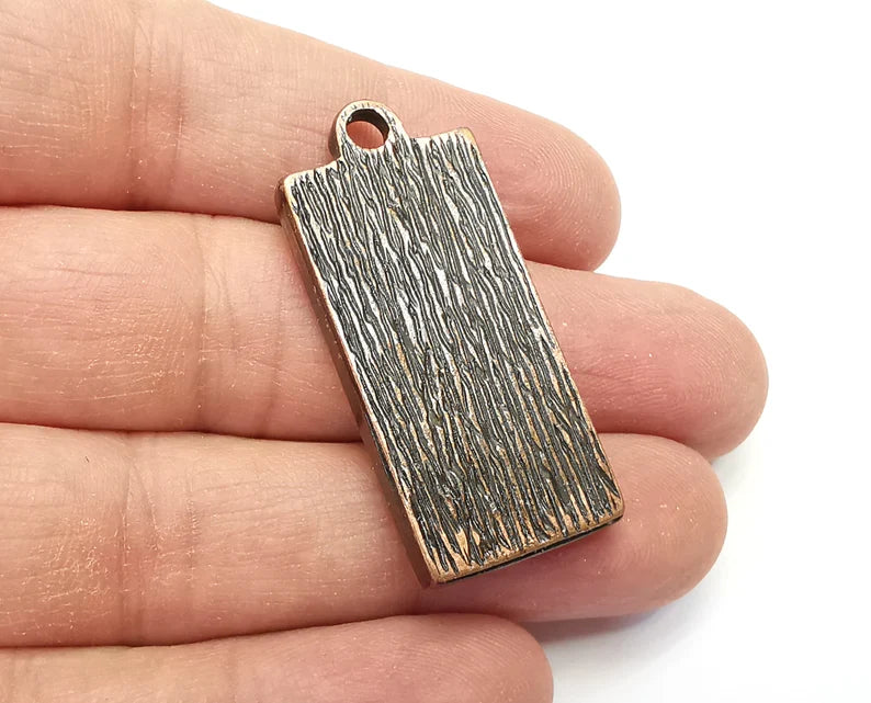 Rectangle Pendant Blanks, Resin Bezel Bases, Mosaic Mountings, Dry flower Frame, Polymer Clay base, Antique Copper Plated (35x16mm) G33579