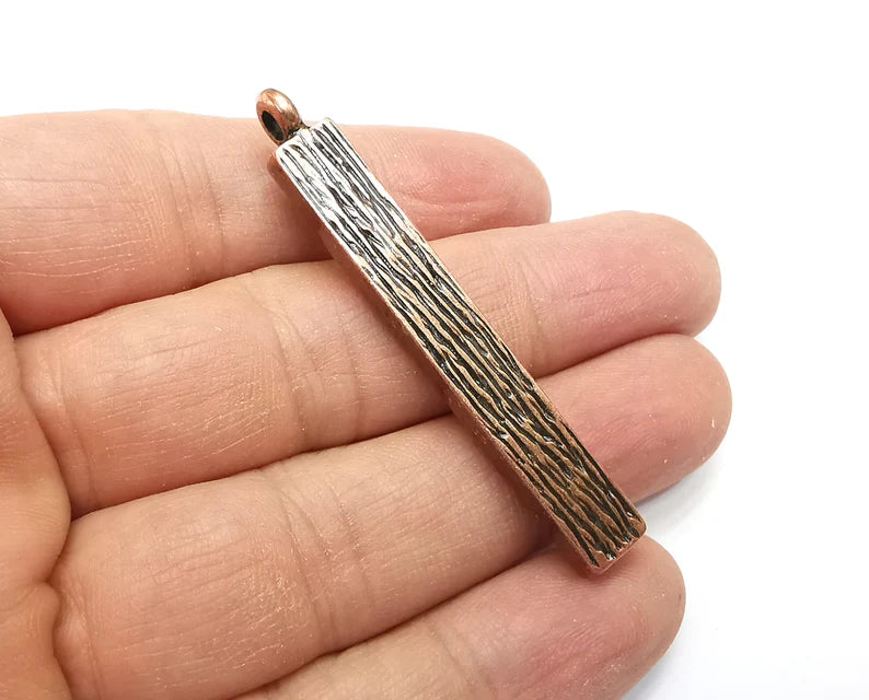 Rectangle Pendant Blanks, Resin Bezel Bases, Mosaic Mountings, Dry flower Frame, Polymer Clay base, Antique Copper Plated (50x5mm) G33581