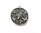 Flower Round Pendant, Charms, Antique Silver Plated (39x34mm) G33729