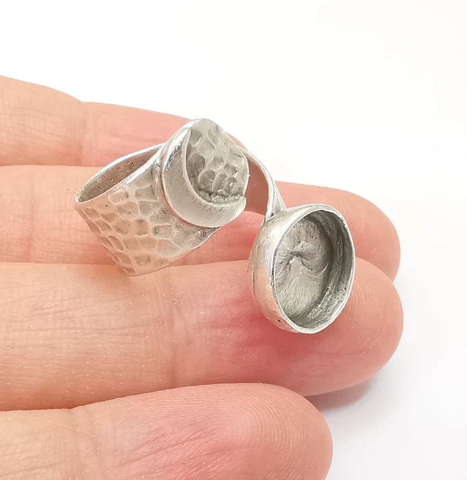 Crescent Ring Setting Blank Cabochon Ring Mounting Adjustable Wrap Rin AZsupplies