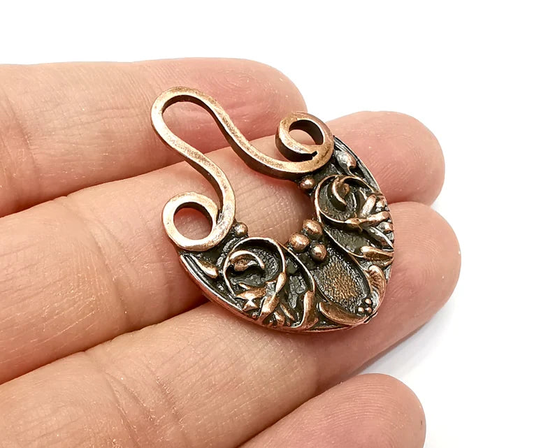 Flowers Charms, Antique Copper Plated (39x29mm) G33608