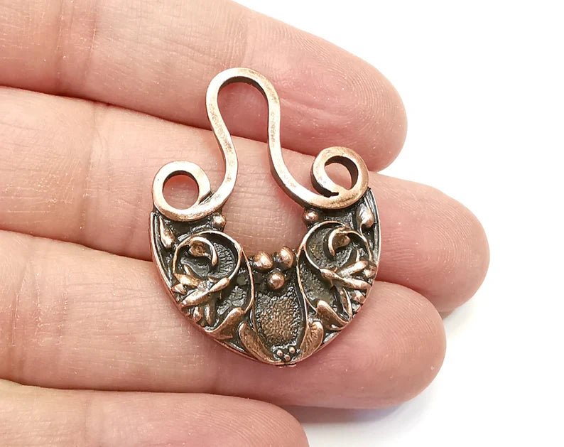 Flowers Charms, Antique Copper Plated (39x29mm) G33608