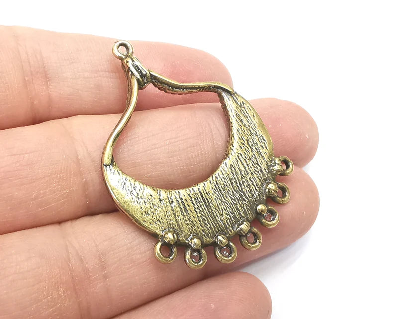 Leaves Charms, Connector Antique Bronze Plated Dangle Charms (48x35mm) G33611
