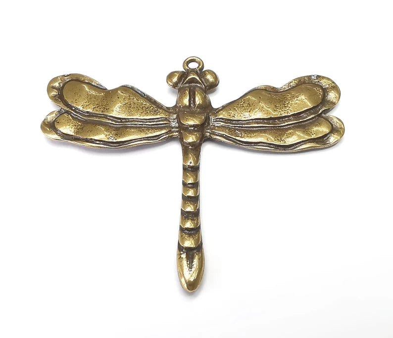 Dragonfly Pendant, Antique Bronze Plated Pendant (83x69mm) G33742