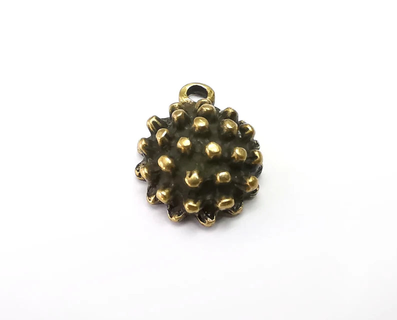 Dome Shell Charms, Dangle Charms Antique Bronze Plated (25x19mm) G33614