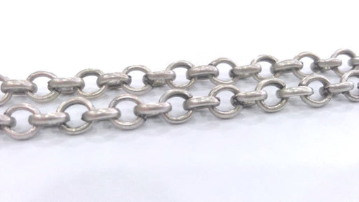 1 Meter - 3.3 Feet  (4,8 mm) Antique Silver Plated  Rolo Chain G9963