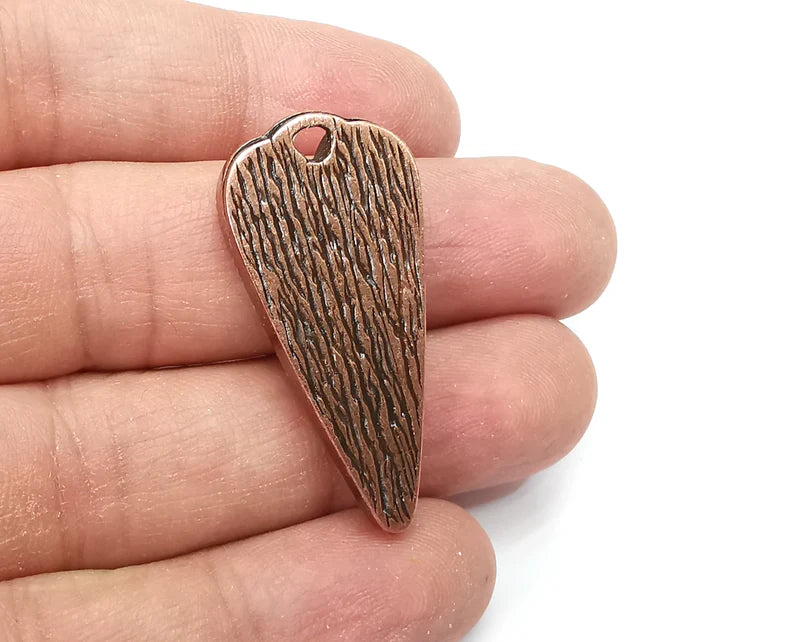 Long Heart Pendant Blanks, Resin Bezel Bases, Mosaic Mountings, Dry flower Frame, Polymer Clay base, Antique Copper Plated (34x16mm) G33667