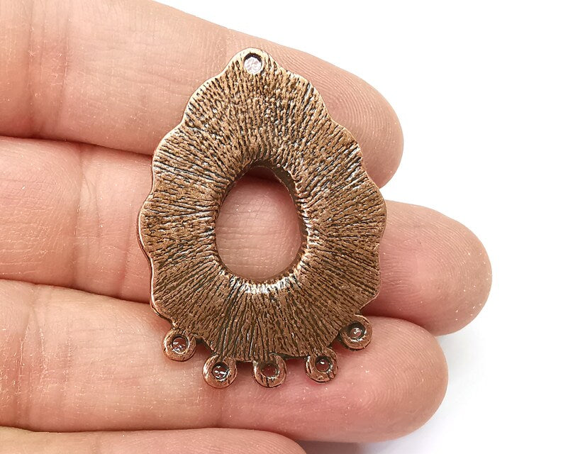 Drop Pendant Blanks, Resin Bezel Bases, Mosaic Mountings, Dry flower Frame, Polymer Clay base, Antique Copper Plated (18x13mm) G33630