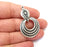 Twisted Charms, Dangle Charms Antique Silver Plated (51x30mm) G33633