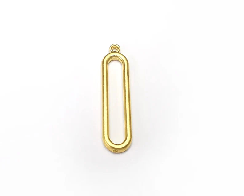 2 Oval Charms Gold Plated Charm (33x8mm) G33756