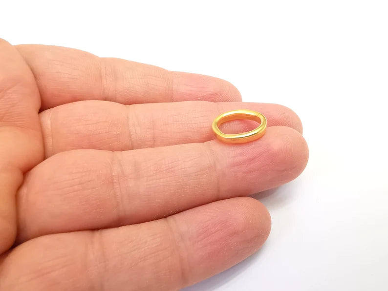 5 Gold Plated Circle Charms Matte Gold Plated Circle Findings (15mm) G33645