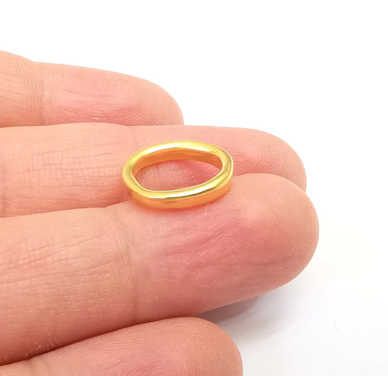 5 Gold Plated Circle Charms Matte Gold Plated Circle Findings (15mm) G33645