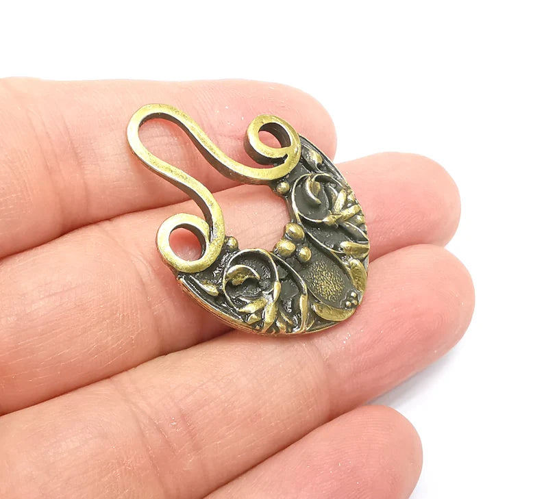 Antique Bronze Flower Dangle Charm Antique Bronze Plated Charms (38x28mm) G33657