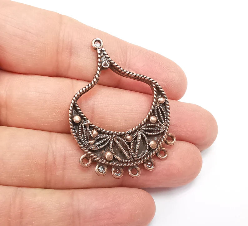 Antique Copper Charms Connector Antique Copper Plated Dangle Charms (48x35mm) G33661