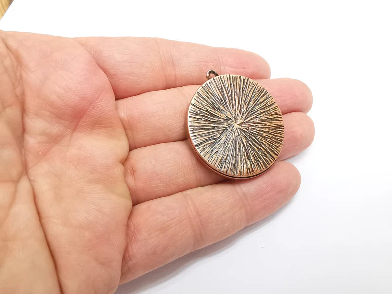 Round Pendant Blanks, Resin Bezel Bases, Mosaic Mountings, Dry flower Frame, Polymer Clay base, Antique Copper Plated (35mm) G33662