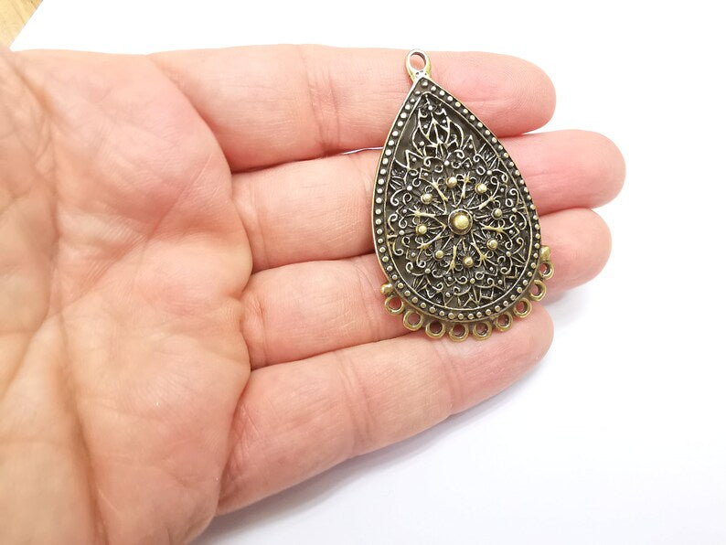 Antique Bronze Charms Connector Antique Bronze Plated Dangle Charms (56x34mm) G33663