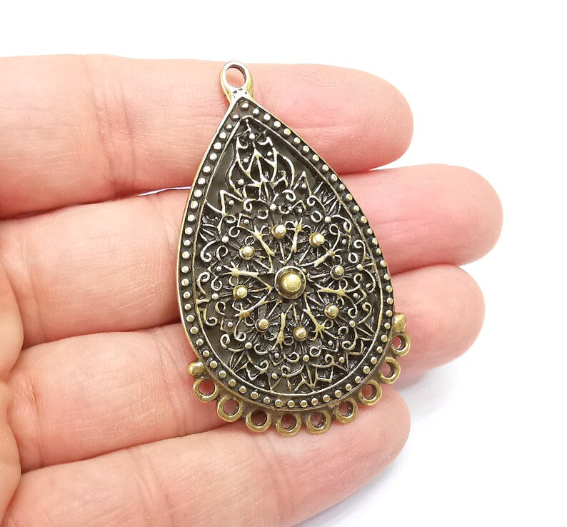 Antique Bronze Charms Connector Antique Bronze Plated Dangle Charms (56x34mm) G33663