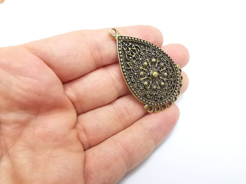 Antique Bronze Charms Connector Antique Bronze Plated Dangle Charms (56x34mm) G33663