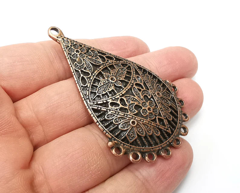 Antique Copper Charms Connector Antique Copper Plated Dangle Charms (64x40mm) G33669