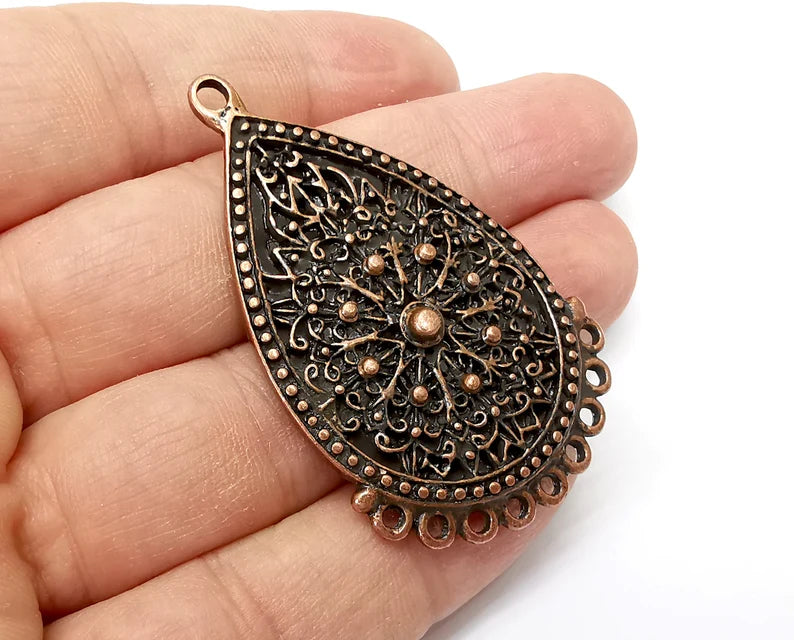 Antique Copper Charms Connector Antique Copper Plated Dangle Charms (56x34mm) G33672