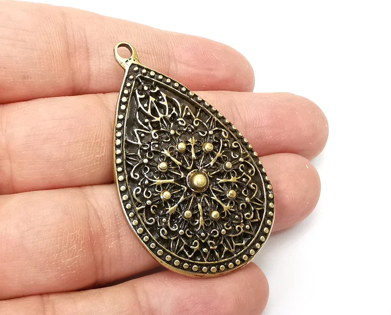 Drop Charms Antique Bronze Plated Dangle Charms (53x32mm) G33690