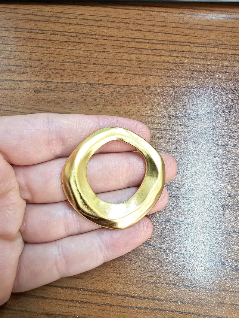 Organic Hammered Gold Circle Gold Plated Findings (48x46mm) G33773