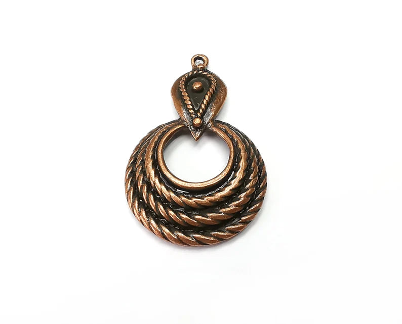 Twisted Charms, Dangle Charms Antique Copper Plated (47x30mm) G33774