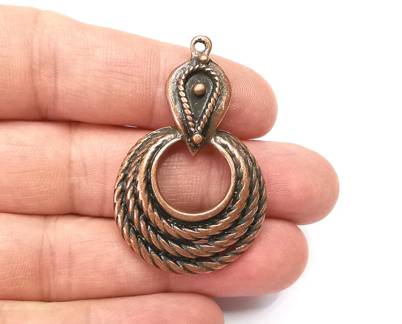 Twisted Charms, Dangle Charms Antique Copper Plated (47x30mm) G33774