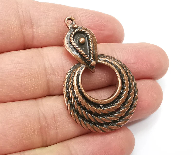 Twisted Charms, Dangle Charms Antique Copper Plated (47x30mm) G33774