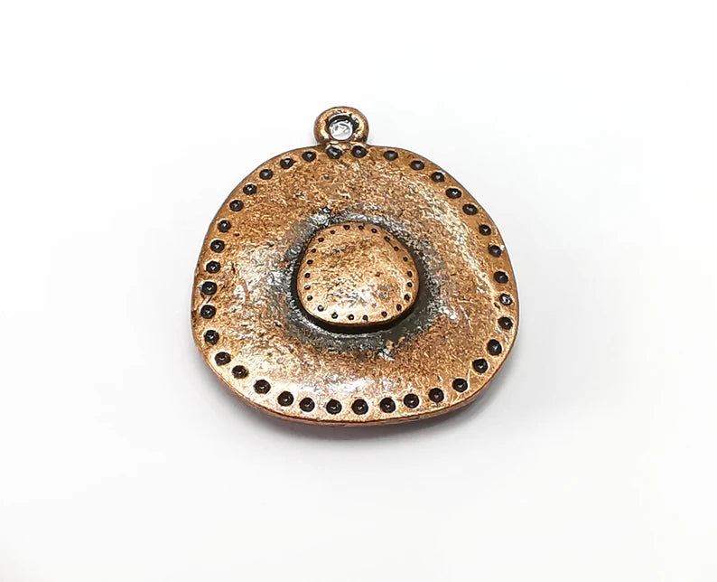 2 Antique Copper Charms, (Double Sided) Antique Copper Plated Charms (26x22mm) G33702