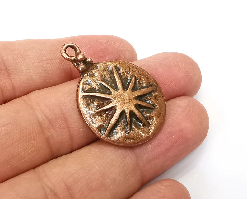 Star Charms Pendant Antique Copper Plated Charms (36x25mm) G33800