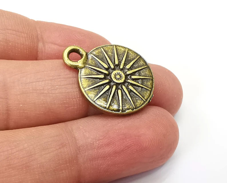 2 Star (Double sided) Charms Pendant Antique Bronze Plated Charms (24x19mm) G33801