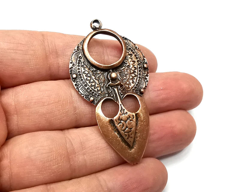 Bird Skull Charms, Antique Copper Plated Charms (58x31mm) G33710