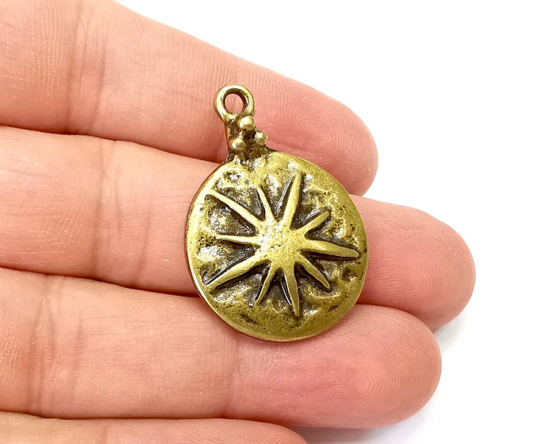 Star Charms Pendant Antique Bronze Plated Charms (36x25mm) G33805