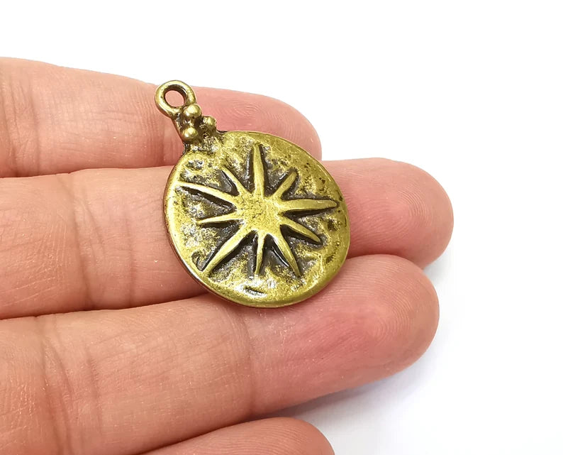 Star Charms Pendant Antique Bronze Plated Charms (36x25mm) G33805