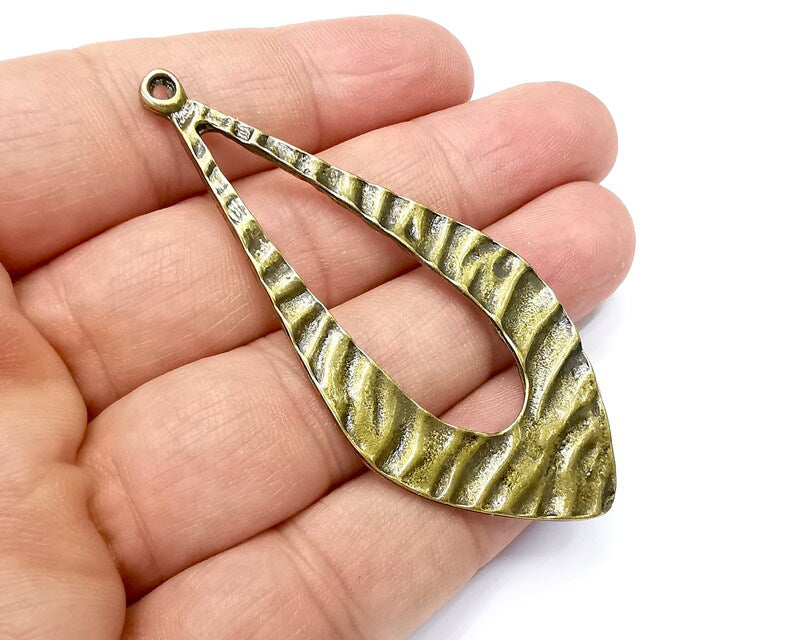 Drop Wavy Charms Antique Bronze Plated Charms (73x32mm) G33807