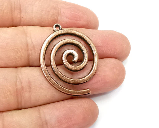 2 Spirals Charms, Antique Copper Plated Charms (37x30mm) G27547