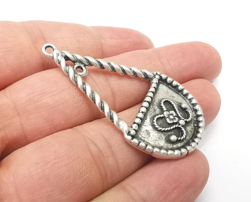Antique Silver Dangle Charm Antique Silver Plated Charms (51x27mm) G33728