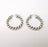 Silver Wire Wrapped Hoop Earrings, Antique Silver Plated Hoop Earring, Findings (28mm) G33815