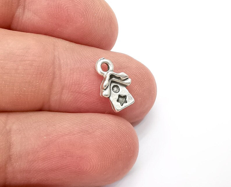 10 Mail box Snowy Charms Antique Silver Plated Charms (12x8mm) G33828