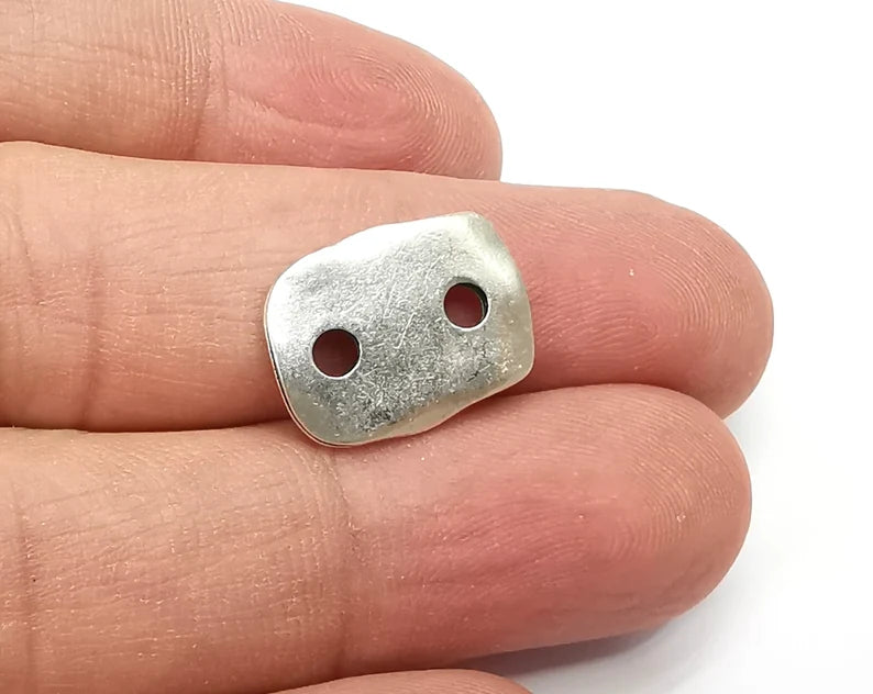 5 Antique Silver Connector Charms Antique Silver Plated Charms (17x13mm) G33745