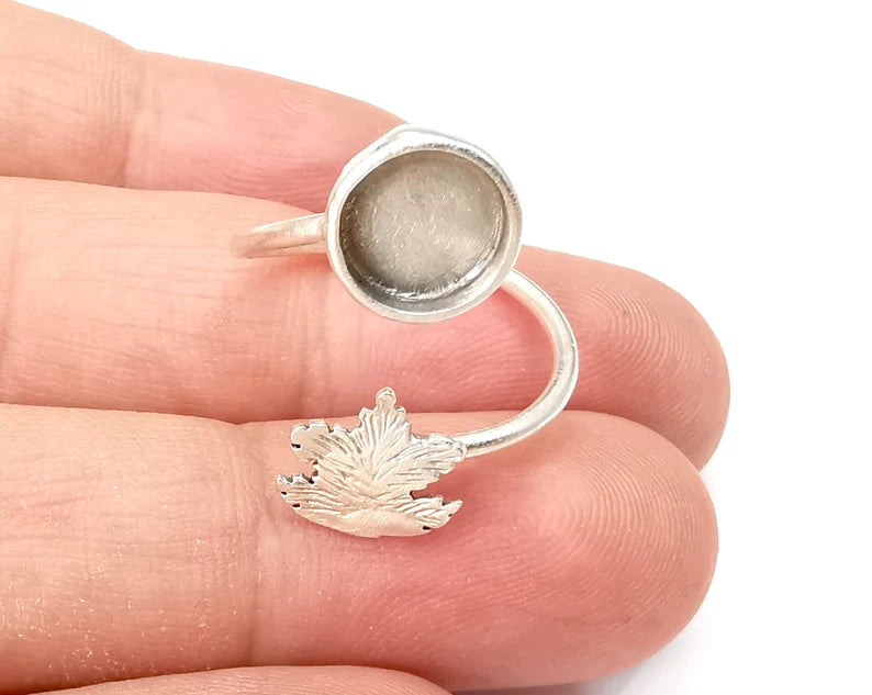 Sterling Silver Adjustable Leaf Ring