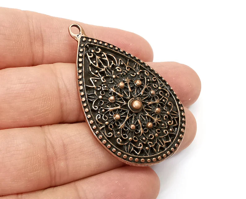 Drop Charms Antique Copper Plated Dangle Charms (53x32mm) G33788