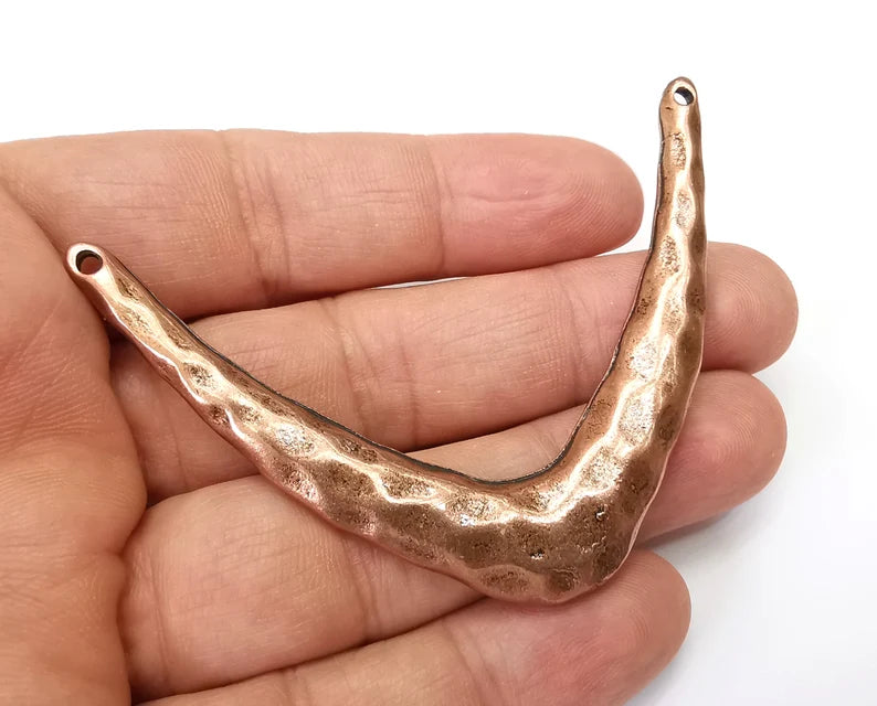 Hammered Pendant Connector Antique Copper Plated (76mm) G27411
