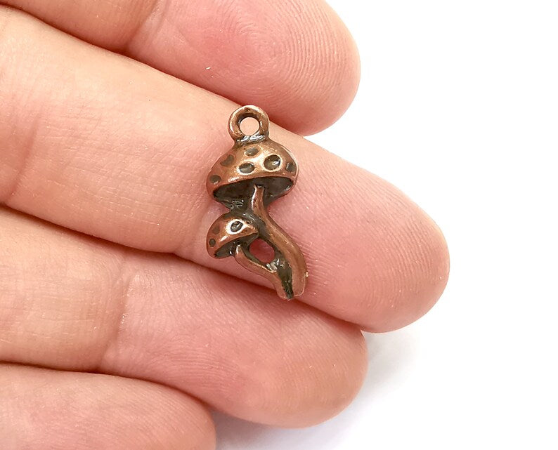 5 Mushrooms Charms Antique Copper Plated Charms (21x12mm) G33890