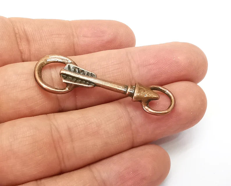 2 Arrow Charms, Dangle Charms Antique Copper Plated (47x15mm) G33892