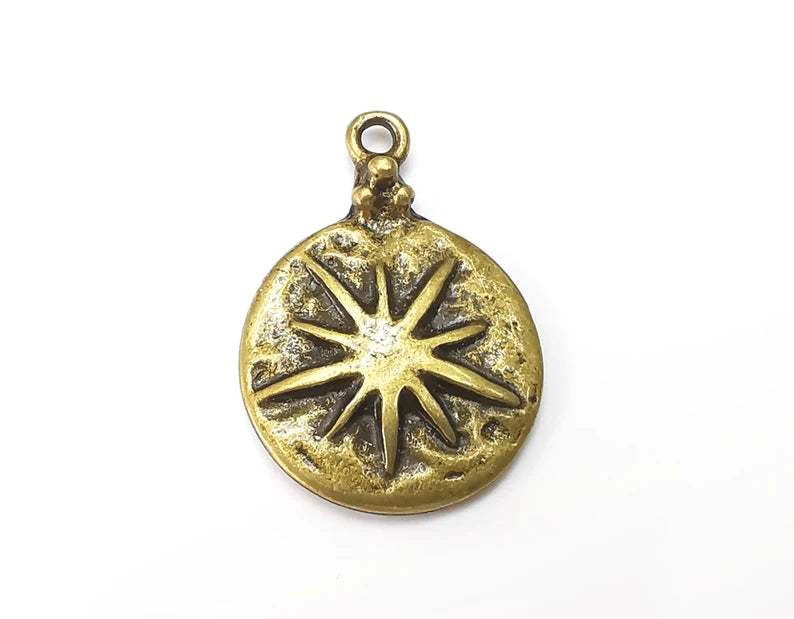 Star Charms Pendant Antique Bronze Plated Charms (36x25mm) G33805