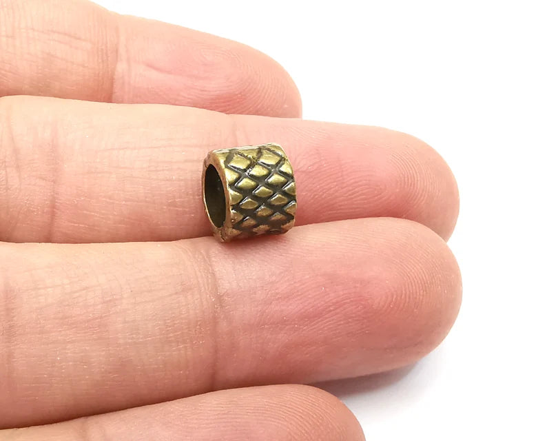 5 Tube Beads Antique Bronze Plated Metal Beads (10mm) G33895