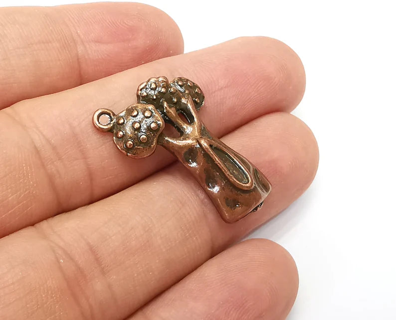 2 Tree Charms Antique Copper Plated Charms (31x19mm) G33897