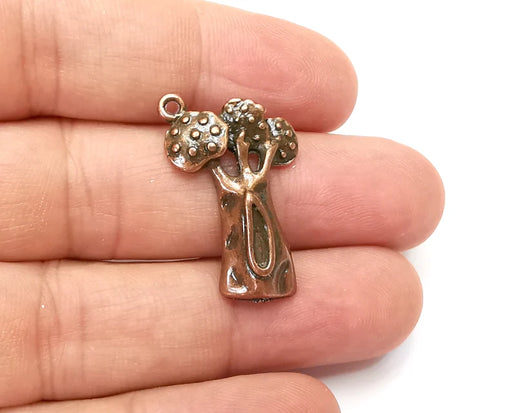 2 Tree Charms Antique Copper Plated Charms (31x19mm) G33897